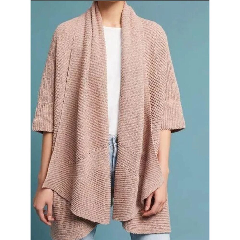 Anthropologie Sleeping on Snow OS Mauve Knit Cardigan